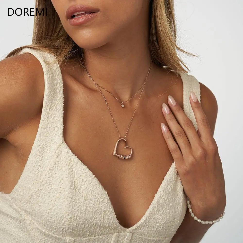 DOREMI Custom Name Gift Jewelry Thanksgiving Mother's Day Engraved DIY Beaded Women's Necklace