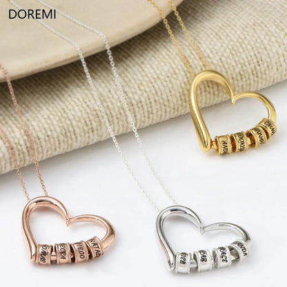 DOREMI Custom Name Gift Jewelry Thanksgiving Mother's Day Engraved DIY Beaded Women's Necklace