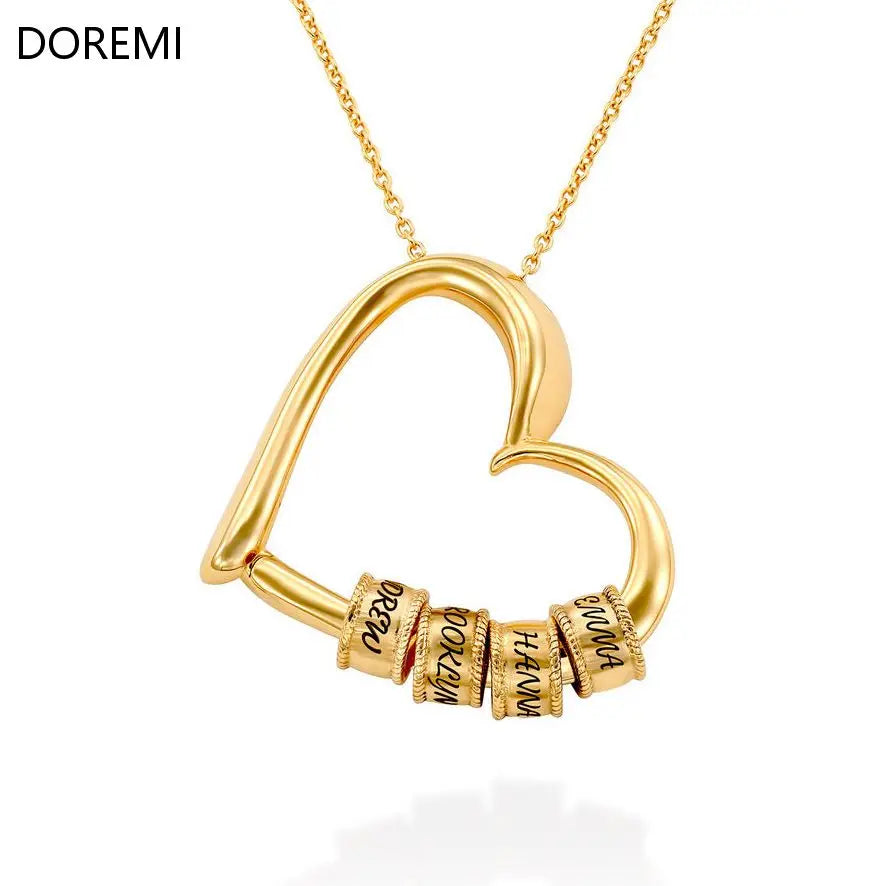 DOREMI Custom Name Gift Jewelry Thanksgiving Mother's Day Engraved DIY Beaded Women's Necklace