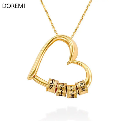 DOREMI Custom Name Gift Jewelry Thanksgiving Mother's Day Engraved DIY Beaded Women's Necklace